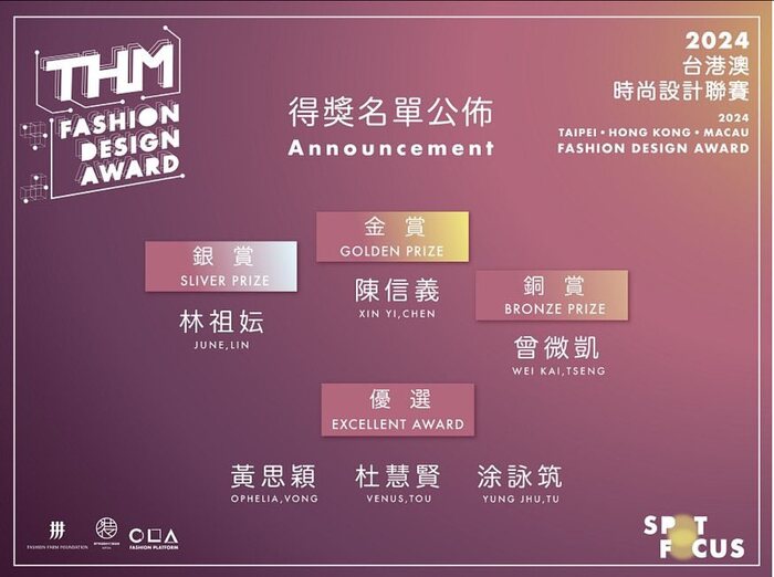 時尚系曾微凱同學勇奪THM服裝設計大賽銅賞